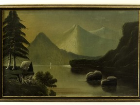 This oil-on-canvas landscape by Chief James Beaver would raise much interest among Canadian art collectors and, with its pair, could fetch $3,000.