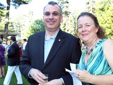 Ken McKinlay and his sister, Alain Tilgner, at the official residence of the Italian ambassador on Tuesday, July 5, 2016, for a garden party and outdoor concert held in support of Friends of the National Arts Centre Orchestra.