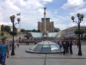 Kyiv's Maidan has a festive, cosmopolitan air.