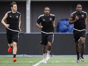 From left, Maxim Tissot, Jamar Dixon, and Eddie Edwards are three Ottawa/Gatineau natives now playing for the Ottawa Fury FC. Tuesday July 26, 2016.
