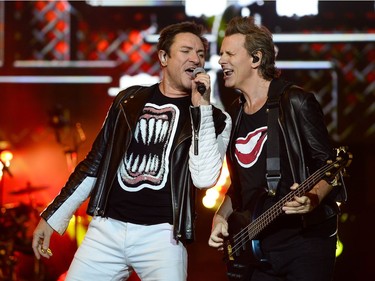 Lead vocalist for Duran Duran, Simon Le Bon and bass player John Taylor perform on the City stage.