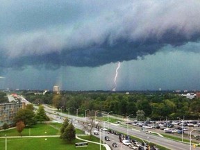 File photo of a lightning strike during an Ottawa thunderstorm on Sept. 5, 2014.