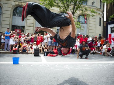 Lucas Granzotto-Martin of the Deadly Venoms Crew performed in downtown Ottawa on Canada Day, Friday, July 1, 2016.