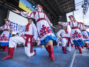 Members of the Barvinok Ukrainian Dance School perform at the Capital Ukrainian Festival at the Ukrainian Catholic Shrine in Ottawa on Friday.