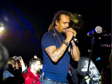 Michael Franti and Spearhead came out and performed on a tiny riser in the crowd.