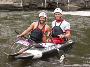 Michael Tayler (L) and Cameron Smedley (R) have been training at Whitewater Stadium in Rio since just after World Cups. They are home in Ottawa for a short break before they return to Rio for final preparations ahead of the Olympic events taking place August 7 to 11.