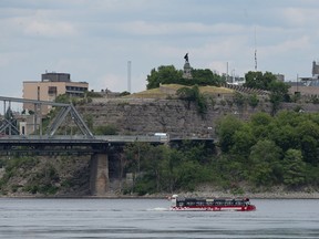 Nepean Point in Ottawa as seen from Victoria Island.