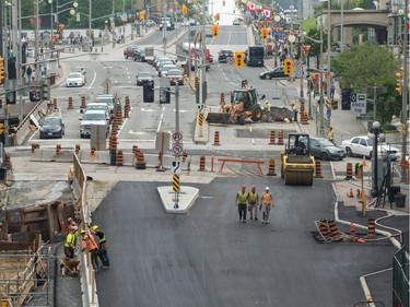 Day 20: Ongoing construction at the scene of a sinkhole at Rideau Street and Sussex Drive in Ottawa. Monday June 27, 2016.