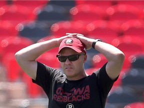 Ottawa Redblacks head coach Rick Campbell during practice at TD Place in Ottawa Tuesday July 5, 2016.