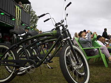 People sit at the Monster area before the Coleman Hell performance began.