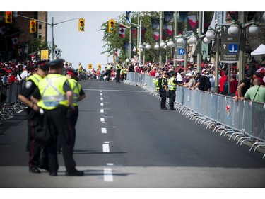 Police were out in full force during Canada Day celebrations downtown Ottawa Friday July 1, 2016.