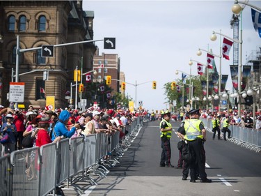 Police were out in full force during Canada Day celebrations downtown Ottawa Friday July 1, 2016.