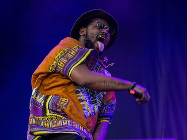 Schoolboy Q performing on the Claridge Homes Stage at Ottawa Bluesfest. Thursday July 7, 2016.