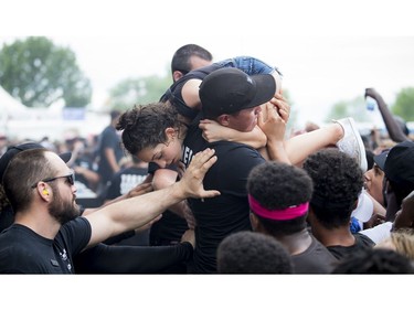 Security was working hard pulling people out of the crowd before Future came out.