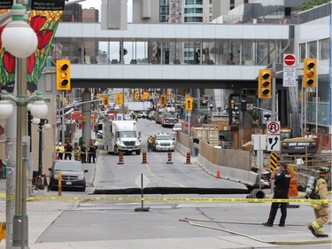 Day 1: Sink hole on Rideau St and gas leak in Ottawa, June 08, 2016.