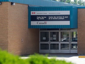 The Public Service Pay Centre is shown in Miramichi, N.B., on Wednesday, July 27, 2016. Public Services Minister Judy Foote is laying some blame for problems with the government's new Phoenix payroll system on a lack of training for staff who input information within each federal department. Foote toured the centralized pay centre in Miramichi, N.B., and met with employees on Wednesday.