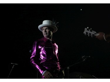 The Tragically Hip's Gord Downie, performs during the first stop of the Man Machine Poem Tour at the Save-On-Foods Memorial Centre in Victoria, B.C., Friday, July 22, 2016.