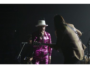The Tragically Hip's Gord Downie, performs during the first stop of the Man Machine Poem Tour at the Save-On-Foods Memorial Centre in Victoria, B.C., Friday, July 22, 2016.