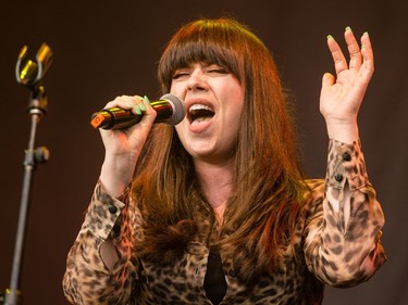 The Yips’ Kerri Carisse belts out a tune on the Claridge stage.