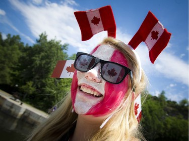 13-year-old Alisha Hanley was well decked out for Canada Day in Ottawa, Friday, July 1, 2016.