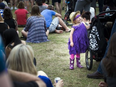 Three-year-old Bailey Vaillancourt in the crowd at The Paper Kites.