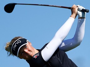 Brooke Henderson, seen during Round 2 of the Open, shot a 4-over-par 76 in Round 3.