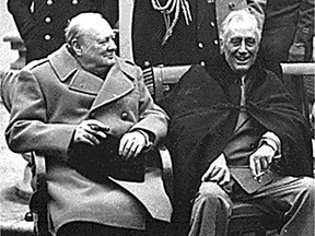British Prime Minister Winston Churchill (L), and U.S. President Franklin D. Roosevelt during the 1945 Yalta conference. The 'free world' needs leaders like these.