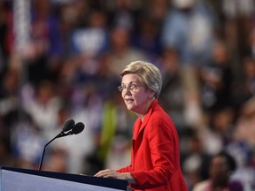 US Senator Elizabeth Warren speaks during Day 1 of the Democratic National Convention at the Wells Fargo Center in Philadelphia, Pennsylvania, July 25, 2016. /