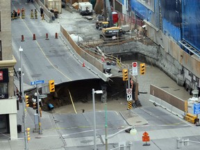 The city still doesn't know what caused the giant sinkhole on Rideau Street on June 8.