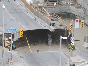 Day 1: View from Chateau Laurier. Sink hole on Rideau St and gas leak in Ottawa, June 08, 2016.