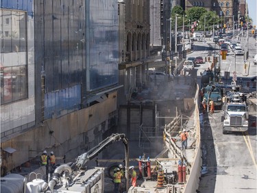 Day 23: Work on the Rideau St. sinkhole continues Thursday June 30, 2016.