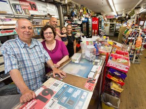 Jeannette and Elias Monsour (with their son Yousseff, his daughter Elissandra and wife Jessy) have run a convenience store in the Glebe for 40 years and have been trying to retire for a year, but haven't been able to sell the building they own (and live in) for a price they think is reasonable.