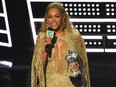 Beyonce accepts the award for best female video for ìHold Upî at the MTV Video Music Awards at Madison Square Garden on Sunday, Aug. 28, 2016, in New York.