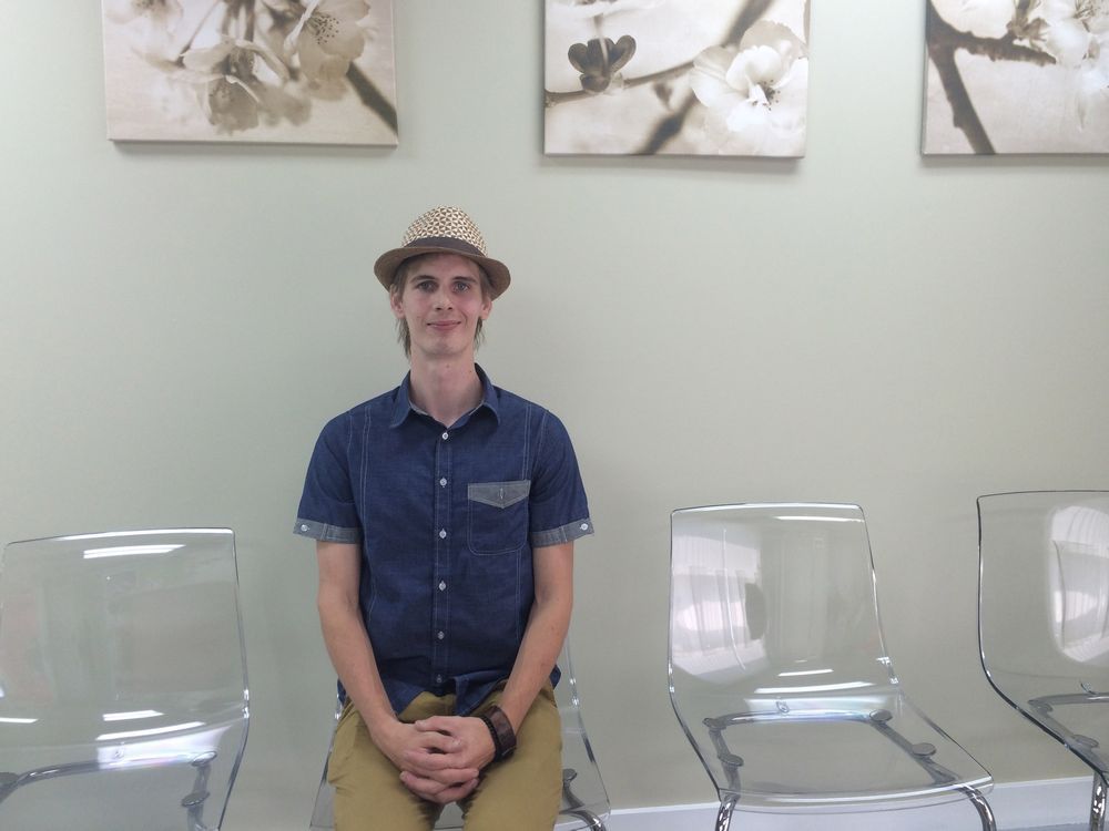 Patient Brendon Somppi at the new Magna Terra marijuana dispensary in Stittsville, which he says is convenient because he lives in Carleton Place. 