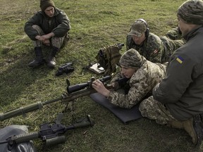 This photo shows Ukrainian troops being trained as part of Op Unifier.