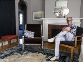 Designer Michael Courdin has always preferred a blended style, incorporating antique, mid-century and modern pieces in his own living room.