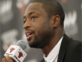 Chicago Bulls player Dwyane Wade speaks during a news conference Friday, July 29, 2016, in Chicago. Wade who played at Miami Heat for 13 years, joined his hometown team for a two-year contract worth about $47 million.