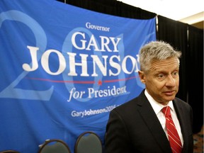 FILE – In this May 27, 2016, file photo, Libertarian presidential candidate Gary Johnson speaks to supporters and delegates at the National Libertarian Party Convention in Orlando, Fla. Libertarian Party activists in Ohio, hoping to get party nominee Gary Johnson on Ohio's ballot, said they submitted petition signatures Tuesday, Aug. 9, 2016, for Charlie Earl, a 2014 candidate for governor, as a placeholder because they began collecting signatures before Johnson's nomination.