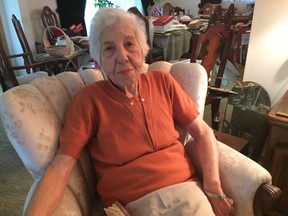 Laura David, 90, was pelted with apples in her Chesterville home on Saturday night.