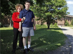 Amanda Telford, left, with her then-19-year-old son, Philippe Telford-Chiasson.