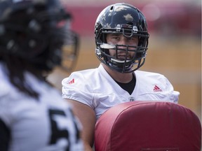 Ottawa Redblacks' OL, Jason Lauzon-Séguin, is photographed during practice at TD Place Arena Wednesday July 03, 2016. `