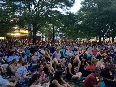 Ottawa Tragically Hip fans gathered in Hintonburg Park on Saturday night for a viewing party of the band's final concert.