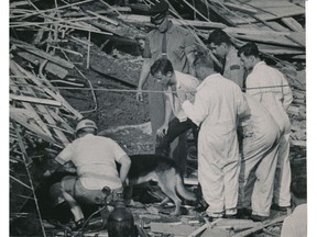 Photos from rescue efforts at the Heron Road Bridge collapse, Aug. 10, 1966, and the subsequent coroner's inquest into the accident. Specific cutline info/credit on hard copies.  For a Bruce Deachman Feature