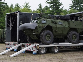 The first TAPVs arrive at Gagetown. Photo courtesy of Canadian Army.