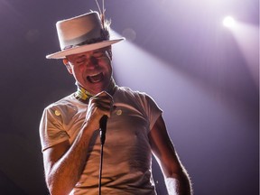 The Tragically Hip front man Gord Downie performs during the Man Machine Poem tour.