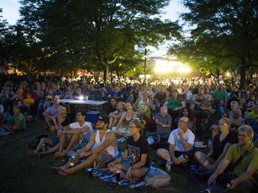 The Tragically Hip's final concert that took place in Kingston was projected in Parkdale Park for a large crowd of fans.