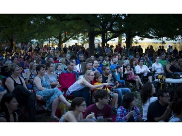 The Tragically Hip's final concert that took place in Kingston was projected in Parkdale Park for a large crowd of fans. Before it got dark, the large crowd got to watch Olympic coverage before the Hip took the stage.