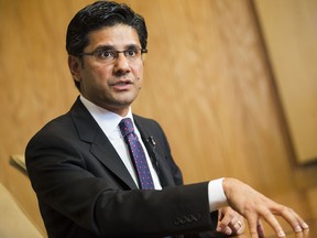 Yasir Naqvi, MPP for Ottawa-Centre and Ontario's Attorney General, speaks with the Ottawa Citizen editorial board Friday, September 23, 2016.