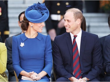 VICTORIA, BC - SEPTEMBER 24:  Catherine, Duchess of Cambridge and Prince William, Duke of Cambridge attend the Official Welcome Ceremony for the Royal Tour at the British Columbia Legislature on September 24, 2016 in Victoria, Canada.  Prince William, Duke of Cambridge, Catherine, Duchess of Cambridge, Prince George and Princess Charlotte are visiting Canada as part of an eight day visit to the country taking in areas such as Bella Bella, Whitehorse and Kelowna.