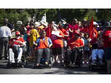 A large crowd turned out to march in the annual Ottawa Labour Day Parade to celebrate working people Monday September 5, 2016.